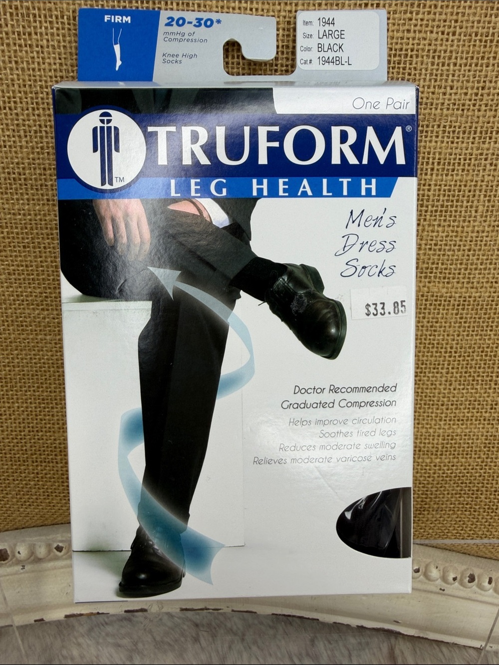 TRUFORM Men's Dress Compression Socks - Black